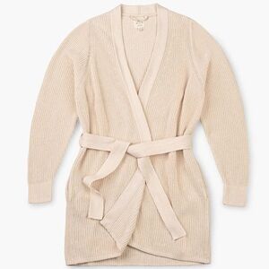 Cream Knit Cardigan with Belt